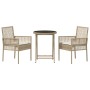 Conjunto de jardín bistró de 3 piezas con cojines beige de poliratán von , Gartenstühle - Ref: Foro24-3334966, Preis: 180,23 ...