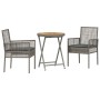 Set de Bistro de Jardín de 3 Piezas con Cojines Gris de Poliratán by , Garden chairs - Ref: Foro24-3334968, Price: 163,16 €, ...