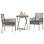 Set de Bistro de Jardín de 3 Piezas con Cojines Gris de Poliratán by , Garden chairs - Ref: Foro24-3334968, Price: 163,16 €, ...