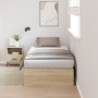 Estructura de Cama de Almacenamiento en Roble Sonoma 80x200 cm by , Beds and slatted bases - Ref: Foro24-3335335, Price: 178,...