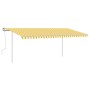 Manual retractable awning with yellow and white poles 5x3.5 m by vidaXL, Awnings - Ref: Foro24-3070058, Price: 501,46 €, Disc...