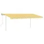 Manual retractable awning with yellow and white poles 5x3.5 m by vidaXL, Awnings - Ref: Foro24-3070058, Price: 493,05 €, Disc...