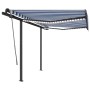 Retractable manual awning with blue and white LED light 3x2.5 m by vidaXL, Awnings - Ref: Foro24-3070101, Price: 367,21 €, Di...