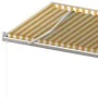 Manual retractable awning with yellow and white poles 5x3.5 m by vidaXL, Awnings - Ref: Foro24-3070058, Price: 493,05 €, Disc...