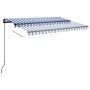 Retractable manual awning with blue and white LED light 3x2.5 m by vidaXL, Awnings - Ref: Foro24-3070101, Price: 367,21 €, Di...