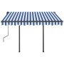 Retractable manual awning with blue and white LED light 3x2.5 m by vidaXL, Awnings - Ref: Foro24-3070101, Price: 367,21 €, Di...