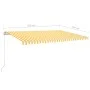 Manual retractable awning with yellow and white poles 5x3.5 m by vidaXL, Awnings - Ref: Foro24-3070058, Price: 493,05 €, Disc...