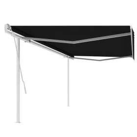 Retractable manual awning with anthracite gray posts 5x3.5 m by vidaXL, Awnings - Ref: Foro24-3070059, Price: 515,16 €, Disco...