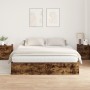 Cama con almacenamiento de Roble Ahumado 200x200 cm by , Beds and slatted bases - Ref: Foro24-3335361, Price: 413,24 €, Disco...