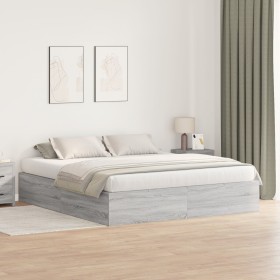Estructura de cama de almacenamiento Gris Sonoma 200x200 cm de , Camas y somieres - Ref: Foro24-3335362, Precio: 448,17 €, De...