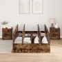 Estructura de Cama de Almacenamiento de Roble Ahumado 120x200 cm by , Beds and slatted bases - Ref: Foro24-3335369, Price: 30...