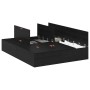 Cama con almacenamiento Marco Negro Roble 140x200 cm by , Beds and slatted bases - Ref: Foro24-3335374, Price: 339,15 €, Disc...