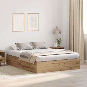 Cama con almacenamiento Artisan Oak 150x200 cm by , Beds and slatted bases - Ref: Foro24-3335388, Price: 385,28 €, Discount: %