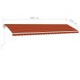 Automatische Standmarkise in Orange und Braun, 600 x 300 cm von vidaXL, Markisen - Ref: Foro24-3069610, Preis: 631,87 €, Raba...