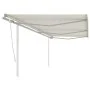Manuell einziehbare Markise mit cremefarbenen Stangen 6x3,5 m von vidaXL, Markisen - Ref: Foro24-3070077, Preis: 690,46 €, Ra...