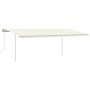 Manual retractable awning with cream poles 6x3.5 m by vidaXL, Awnings - Ref: Foro24-3070077, Price: 712,67 €, Discount: %