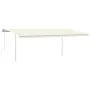 Manuell einziehbare Markise mit cremefarbenen Stangen 6x3,5 m von vidaXL, Markisen - Ref: Foro24-3070077, Preis: 690,46 €, Ra...