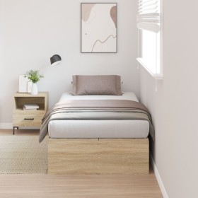 Estructura de Cama Roble Sonoma 90x190 cm de , Camas y somieres - Ref: Foro24-3335407, Precio: 199,07 €, Descuento: %