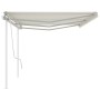 Manuell einziehbare Markise mit cremefarbenen Stangen 6x3,5 m von vidaXL, Markisen - Ref: Foro24-3070077, Preis: 712,67 €, Ra...