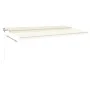 Manual retractable awning with cream poles 6x3.5 m by vidaXL, Awnings - Ref: Foro24-3070077, Price: 690,46 €, Discount: %
