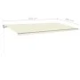 Manuell einziehbare Markise mit cremefarbenen Stangen 6x3,5 m von vidaXL, Markisen - Ref: Foro24-3070077, Preis: 690,46 €, Ra...