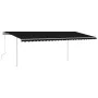 Manual retractable awning with anthracite gray poles 6x3.5 m by vidaXL, Awnings - Ref: Foro24-3070079, Price: 702,28 €, Disco...