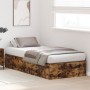 Marco de Cama de Almacenamiento en Roble Ahumado 75x190 cm by , Beds and slatted bases - Ref: Foro24-3335417, Price: 161,75 €...
