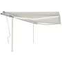 Manual retractable awning with cream LED 4x3.5 m by vidaXL, Awnings - Ref: Foro24-3070022, Price: 478,11 €, Discount: %
