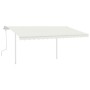 Manual retractable awning with cream LED 4x3.5 m by vidaXL, Awnings - Ref: Foro24-3070022, Price: 497,59 €, Discount: %