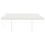 Manual retractable awning with cream LED 4x3.5 m by vidaXL, Awnings - Ref: Foro24-3070022, Price: 497,59 €, Discount: %