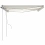 Manual retractable awning with cream LED 4x3.5 m by vidaXL, Awnings - Ref: Foro24-3070022, Price: 497,59 €, Discount: %