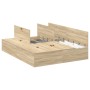 Cama con Almacenamiento Roble Sonoma Madera elaborada 140 x 200 cm de , Camas y somieres - Ref: Foro24-3335431, Precio: 313,1...