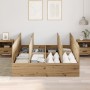 Cama de Almacenamiento en Roble Artesanal 140x190 cm von , Betten und Lattenroste - Ref: Foro24-3335436, Preis: 313,17 €, Rab...