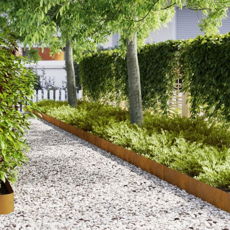bordes de césped 50 pcs 100x0,5x20 cm acero corten de , Ribetes y bordes para jardín - Ref: Foro24-3335780, Precio: 284,37 €,...
