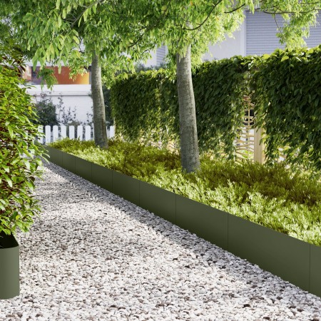 bordes de césped 30 pcs Verde Oliva 100x0,5x30 cm Acero de , Ribetes y bordes para jardín - Ref: Foro24-3335784, Precio: 265,...