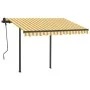 Manuell einziehbare Markise mit gelben und weißen Stangen 3x2,5 m von vidaXL, Markisen - Ref: Foro24-3070098, Preis: 299,85 €...