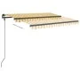 Manual retractable awning with yellow and white poles 3x2.5 m by vidaXL, Awnings - Ref: Foro24-3070098, Price: 299,85 €, Disc...