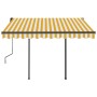 Toldo manual retráctil con postes amarillo y blanco 3x2,5 m de vidaXL, Toldos - Ref: Foro24-3070098, Precio: 346,36 €, Descue...
