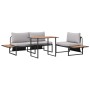 Conjunto de Comedor de Jardín de 3 Piezas con Cojines Gris Claro by , Garden sets - Ref: Foro24-3335889, Price: 431,30 €, Dis...