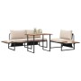 Juego de Comedor de Jardín de 3 Piezas con Cojines Color Taupe de , Conjuntos de jardín - Ref: Foro24-3335890, Precio: 427,65 €