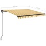 Toldo manual retráctil con postes amarillo y blanco 3x2,5 m de vidaXL, Toldos - Ref: Foro24-3070098, Precio: 346,36 €, Descue...