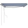 Retractable manual awning with blue and white poles 4.5x3 m by vidaXL, Awnings - Ref: Foro24-3069956, Price: 471,28 €, Discou...