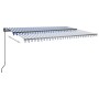 Manual retractable awning with blue and white poles 3x2.5 m by vidaXL, Awnings - Ref: Foro24-3070096, Price: 346,74 €, Discou...