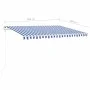 Retractable manual awning with blue and white poles 4.5x3 m by vidaXL, Awnings - Ref: Foro24-3069956, Price: 471,28 €, Discou...