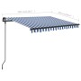 Manual retractable awning with blue and white poles 3x2.5 m by vidaXL, Awnings - Ref: Foro24-3070096, Price: 346,74 €, Discou...