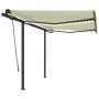 Automatic awning with LED and wind sensor cream color 3x2.5 m by vidaXL, Awnings - Ref: Foro24-3070112, Price: 551,64 €, Disc...