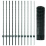 Juego de Cerca de Jardín Set de 2 Verde Metal recubierto de PVC de , Postes de cerca - Ref: Foro24-3336028, Precio: 141,13 €,...