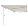 Manuell einziehbare Markise mit cremefarbenen Stangen 5x3,5 m von vidaXL, Markisen - Ref: Foro24-3070057, Preis: 505,67 €, Ra...