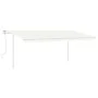 Manual retractable awning with cream poles 5x3.5 m by vidaXL, Awnings - Ref: Foro24-3070057, Price: 497,35 €, Discount: %