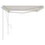 Manuell einziehbare Markise mit cremefarbenen Stangen 5x3,5 m von vidaXL, Markisen - Ref: Foro24-3070057, Preis: 505,67 €, Ra...